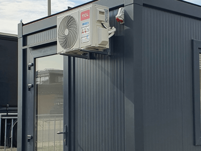 Finish Tuinkantoor 3 meter buitenkant met airco Finish Profiles